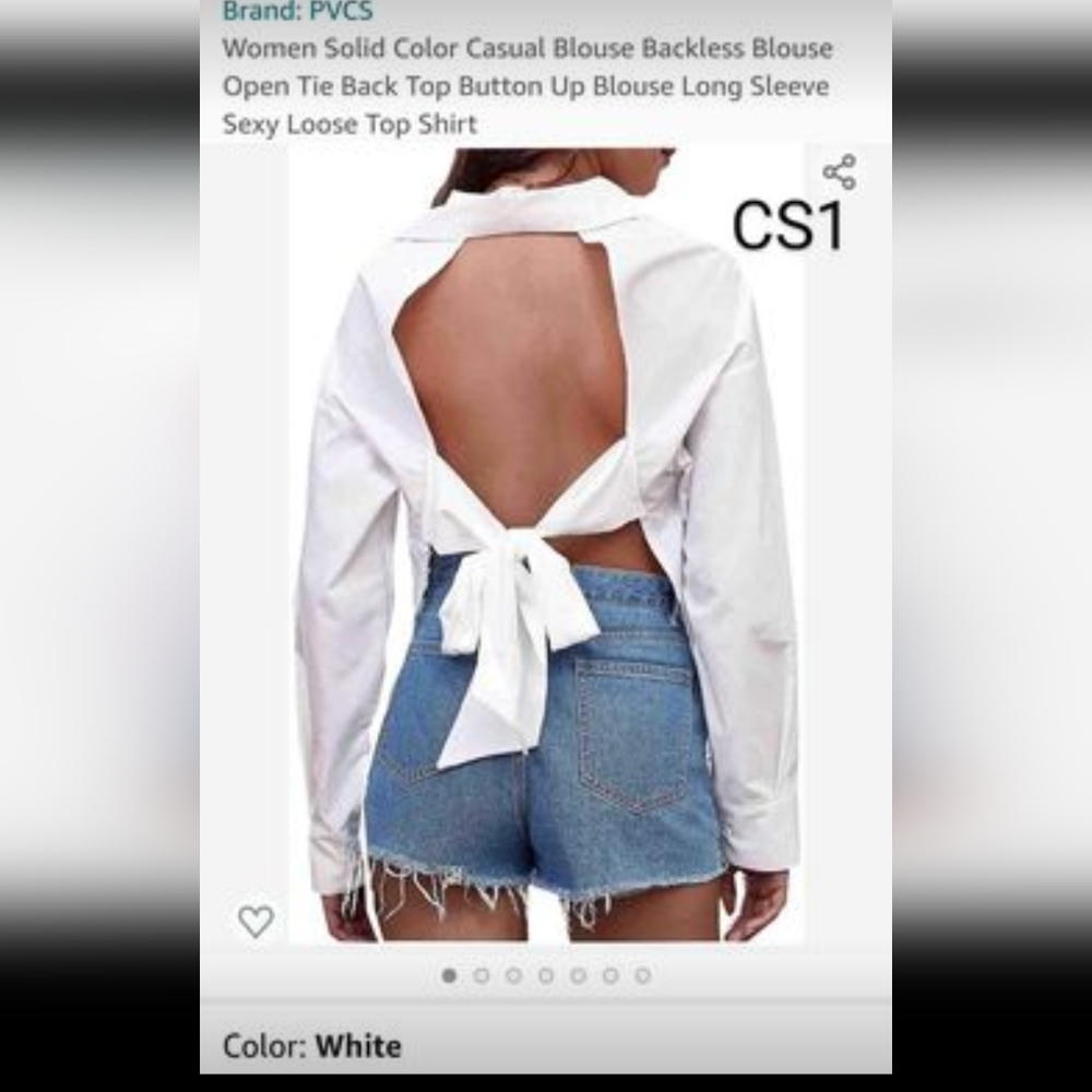 White Backless Blouse